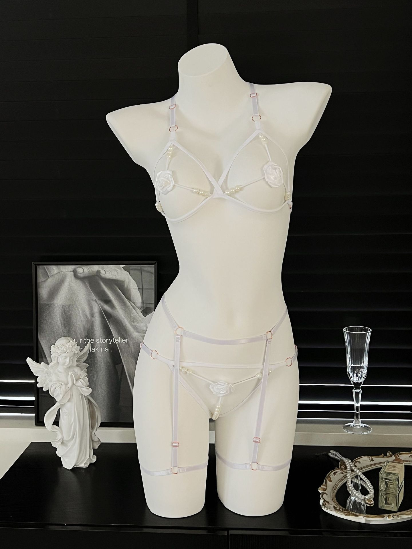 3-teiliges Set Perlen-Rosen Se – Bralette Triangle Set Bewertung und Preis