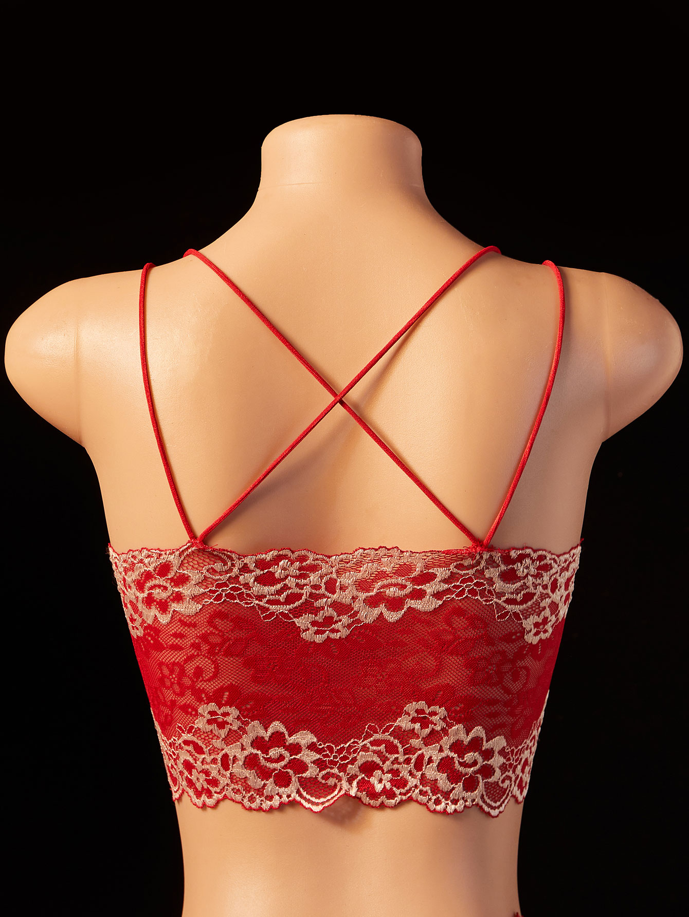 Farbblock-Spitzen-Lingerie-Set – Bralette Triangle Set Bewertung und Preis